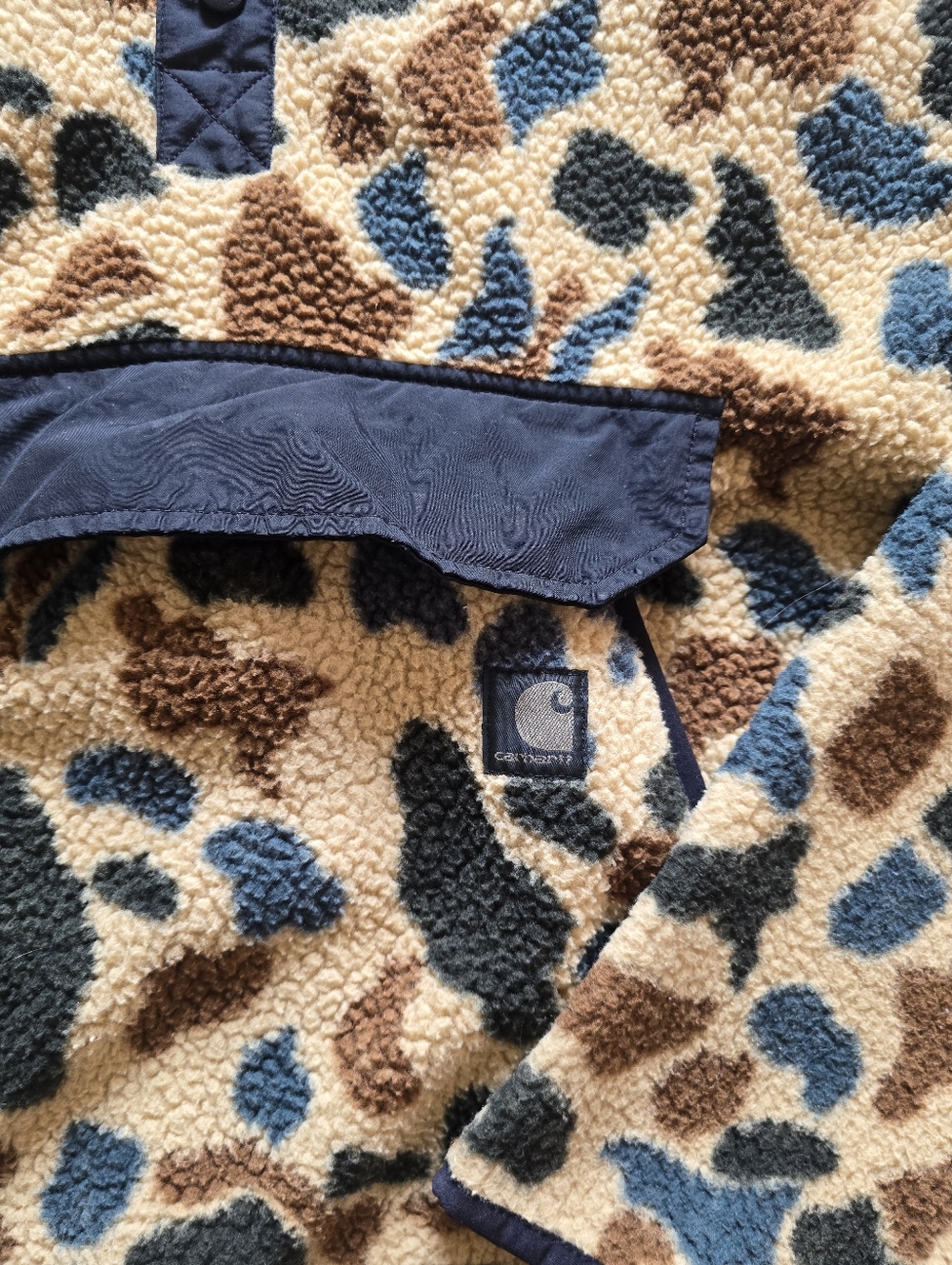 Carhartt Men's 2XL Relaxed Fit Fleece Pullover Jacket Camo Sherpa OJ4991-M - Picture 2 of 5